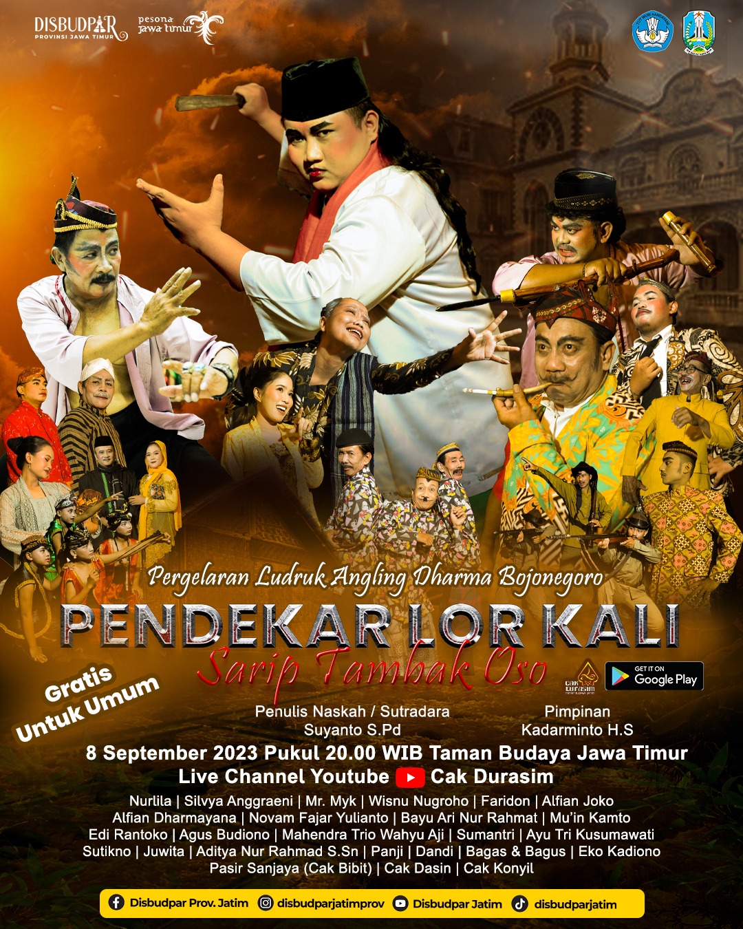Pentas Ludruk Angling Dharma Usung Lakon Pendekar Lor Kali, Ini Ceritanya